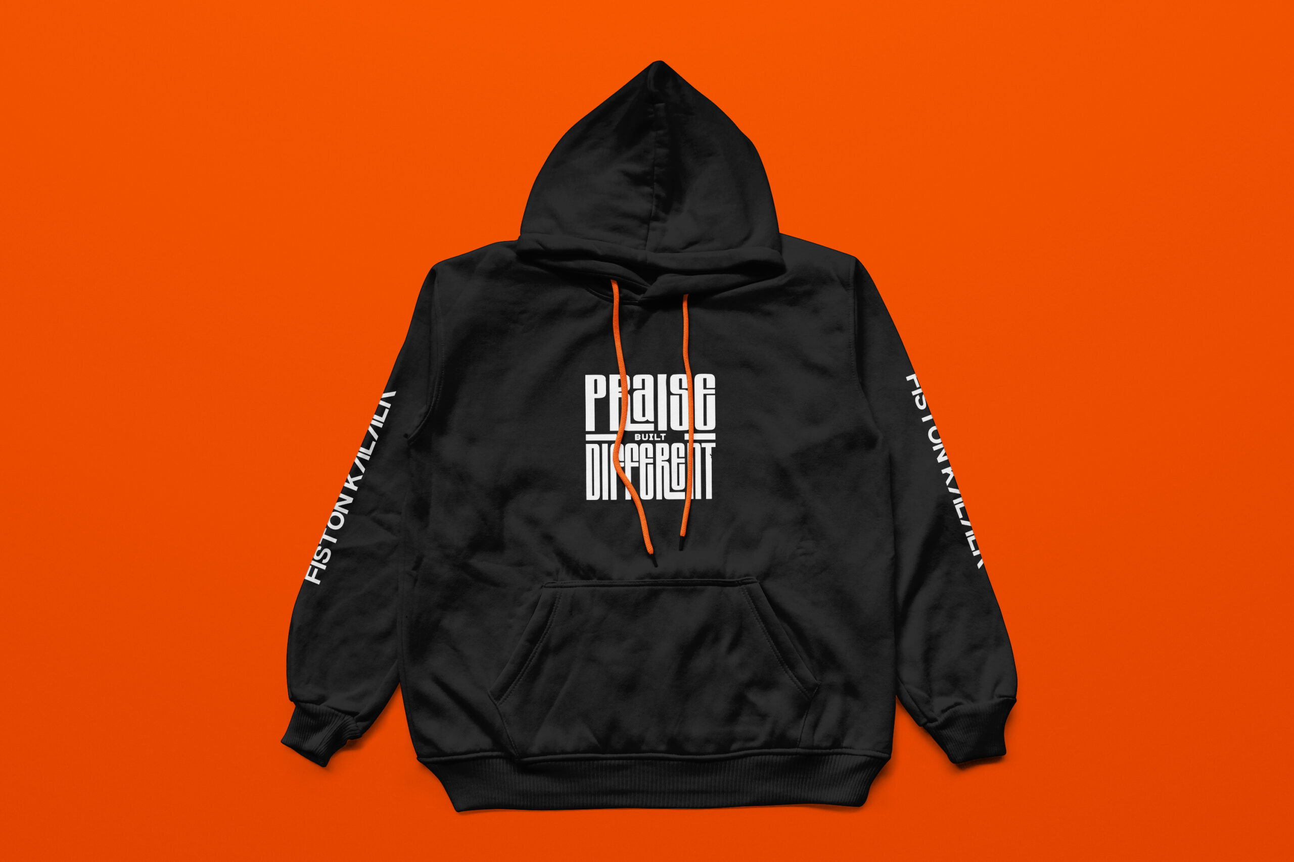 praise built different hoodie (front text)